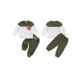 thumbnail image 2 of Conjunto de ropa para bebé niño pequeño: jersey de manga larga de felpa a la moda con pantalones de color liso, 2 piezas, atuendo de invierno., 2 of 9