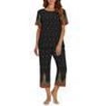 thumbnail image 3 of Ekouaer Women's Two Piece Lounge Set Short Sleeve Shirt and Capri Pants Mumu Pajama with Pockets Loungewear Pjs Sets, 3 of 7