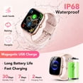 thumbnail image 3 of Smart Watch for Men Women, 1.85" Smartwatch with Bluetooth Call, Fitness Tracker, 100+ Sports Modes, IP68 Waterproof Smart Watch Compatible with Android iOS, for Gift Pink, 3 of 7