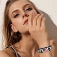 thumbnail image 6 of Bmisegm Vintage American Flag Snap Buckle Braided Leather Bracelet Red White Blue Flag Beaded Leather Bracelet Bracelets Black, 6 of 9