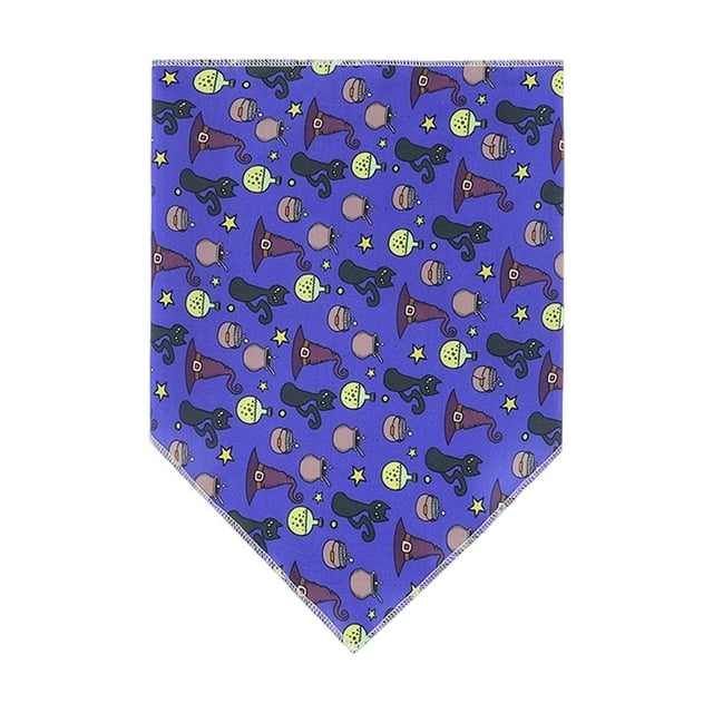 Halloween Pet Bandana Triangle Bib Scarf, Soft Durable Polyester, Adjustable Strap, Universal Fit, Machine Washable for Dogs Cats