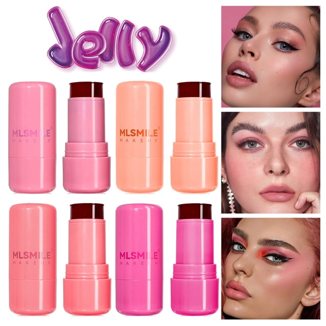 Colorete en polvo de lápiz labial Jelly | Transparente y tinte para mejillas | Extractos de plantas naturales | Hidratante de larga duración | Acabado de acuarela construible | 0.18 onzas (5 g) |