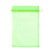 RuiJiao 100pcs Fruit Protection Bags, Green Netting Cover Bags Drawstring Mesh Fruit Protectors Pest Barrier for Tomato Mango Trees Veggies Garden