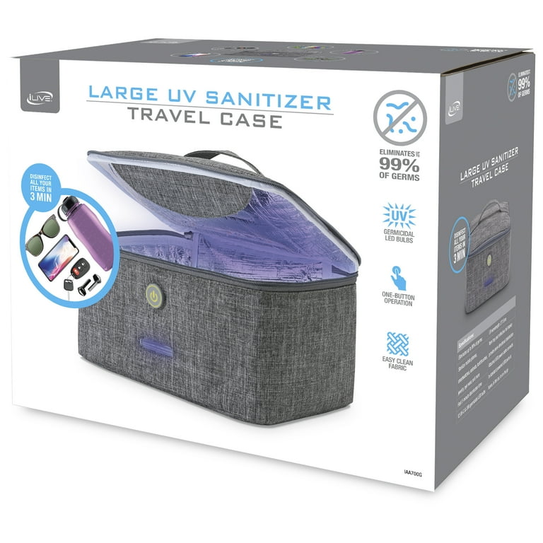 iLive Large UV Sanitizer Travel Bag, IAA700G, Gray - Walmart.com