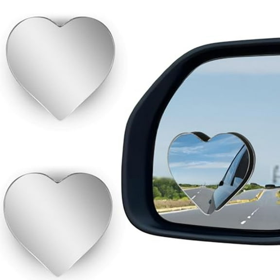 4Pcs Cars Heart Shaped Blind Spot Mirrors