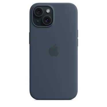 For iPhone 15 Plus Silicone Case with MagSafe，Storm Blue