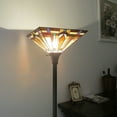 thumbnail image 6 of Tiffany Torchiere Floor Lamp Stained Glass Lamp Shade 12" Wide 69"Tall, 6 of 6