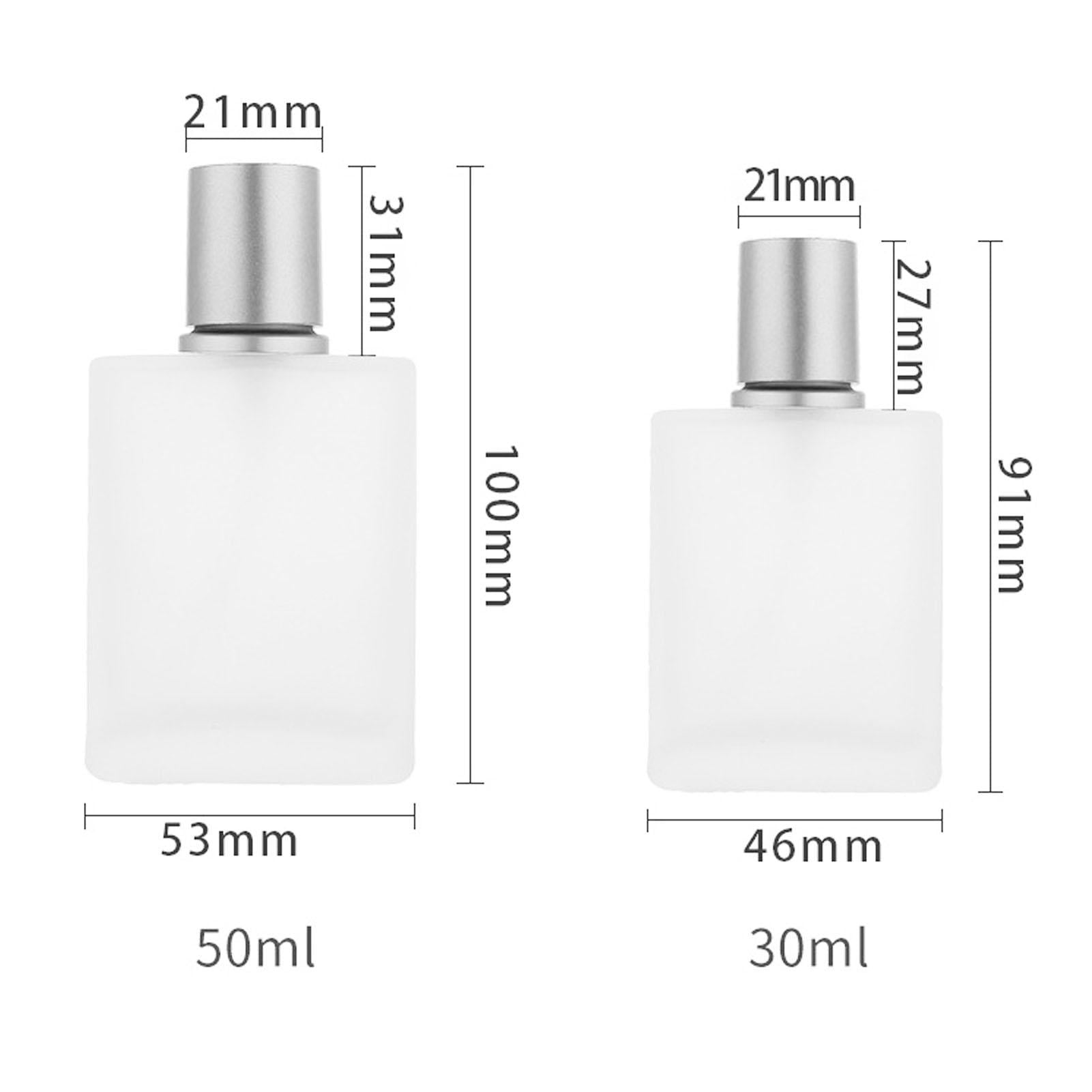 LAZIOEGR 2-Pack 50ml Thick Glass Perfume Spray Bottles – Matte Transparent, Leak‑Proof, Refillable – Ideal for Perfume, Cologne, Makeup Remover, Travel & Outdoor Use