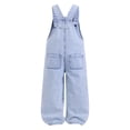 thumbnail image 7 of Kiijoy Toddler Girls Dungarees Wide Leg Strap Jean Jumpsuit Casual Denim Overalls, Sizes 3-4T, 7 of 7
