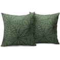 thumbnail image 2 of Green Halloween Spiderweb Pillow Covers 20x20 Set of 2 Black Web Outdoor Decorative Throw Pillows Halloween Scary Themed Farmhouse Pillowcases Linen Cushion Case Decor for Home Sofa Couch Bed, 2 of 6