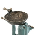 thumbnail image 2 of Cat with Bird Nest Verdigris Green Metal Birdfeeder, 2 of 5