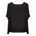 thumbnail image 4 of Womens Tops Summer Short Sleeve Solid Casual Loose Linen Top Made Of Quality Materials Soft Fabric Suitable for Daily Wear Package Size: 20X15X2Cm 2Xl Shirts for Women, 4 of 4