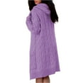thumbnail image 4 of Breezora Oversized Hooded Cable Knit Cardigan Women’s Long Open Front Sweater Coat Cozy Chunky Weave with Pockets XL Size Purple, 4 of 4