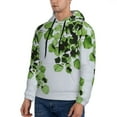 thumbnail image 3 of Wukai Watercolor Green Leaves Print Men Hoodies Fleece Sweatshirts Long Sleeve Sweaters Pullover Fall Outfits Winter Clothes-Large, 3 of 7