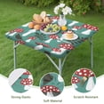thumbnail image 4 of Red Mushroom Leaf Green Pattern Square Fitted Tablecloth with Elastic Edge,Square Table Cover,Washable Elastic Table Cover for Home Kitchen Party Decor 34"x34", 4 of 6
