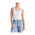 thumbnail image 1 of Levi's Womens Tie-Neck Button-Front Tank Top, ltpasblue, XL, 1 of 1