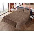 thumbnail image 4 of Ambesonne Stone Print Fitted & Flat Sheet with Sham 3 Pcs Set, Wall Look Art Earthy, Twin XL, Ecru Brown and Cocoa, 4 of 5