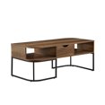 thumbnail image 1 of Walker Edison 1-Drawer Curved Metal Coffee Table in Reclaimed Barnwood/Black, 1 of 6