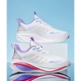 thumbnail image 4 of CANEMON Men's Lightweight Breathable Lace-Up Walking Sneakers, White/Purple, Size 5, 4 of 8