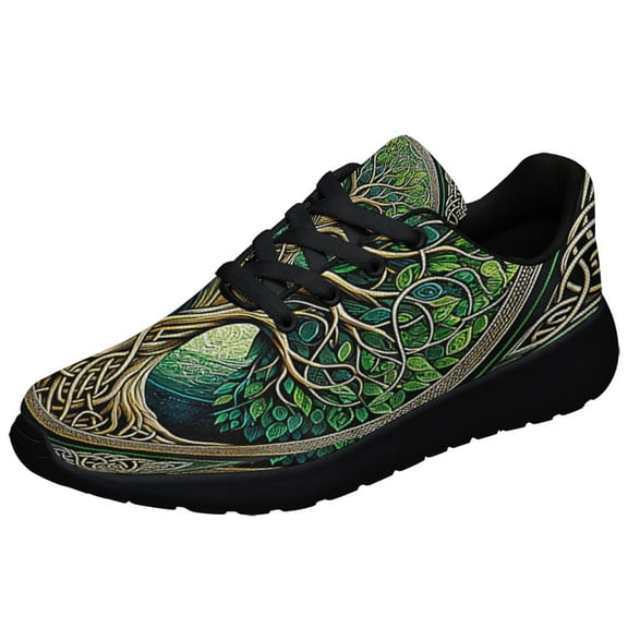 Yggdrasil Celtic Tree Of Life Shoes Sneakers Black Size 3.5
