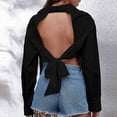 thumbnail image 2 of KIHOUT Women Button Long Sleeve Tops Blouse Shirt Solid Strapless Thin Keep Warm Top, 2 of 5