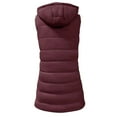 thumbnail image 6 of shqvo Women Long Vest Solid Color Sleeveless Hood Puffer Vest Zip up Winter Puffer Vest Outwear with Pockets Casual Lightweight Vest Coat, 6 of 7