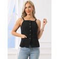 thumbnail image 4 of DARING DIVA Women's Sleeveless Suit Button Down Square Neck Vest M Black, 4 of 6