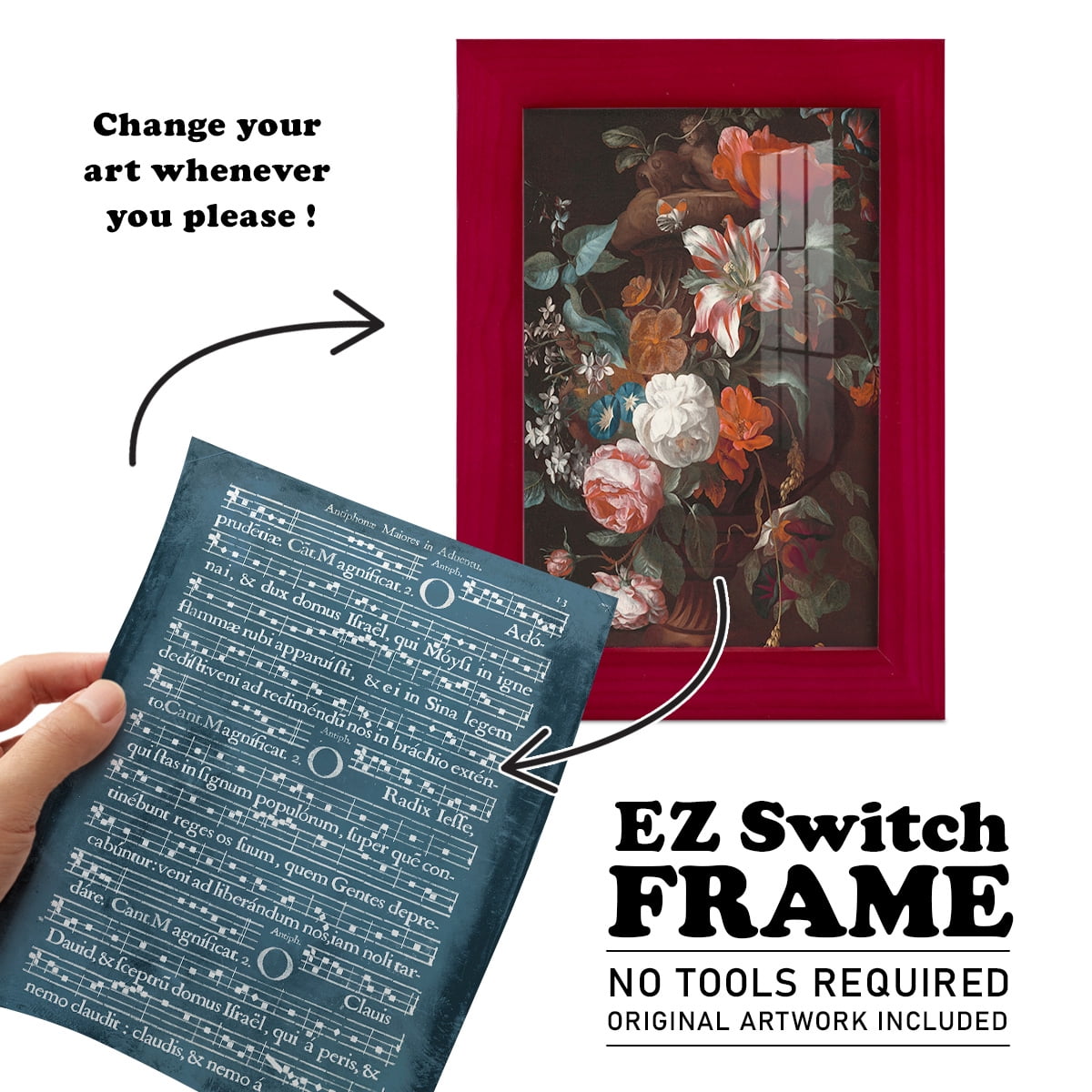 Graphic Songbook III - Framed Print w/glass - Cherry Red