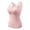 Pink, variant on Women Thermal Underwear Top Double Brushed Red Velvet Chest Pad Slim Fit Seamless Cold Weather Base Layer