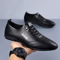 thumbnail image 3 of Sneakers, 1 Pair of Men's Slip-On Loafers - Lightweight Lace-Up Casual Shoes, Black and White, Minimalist Design, Comfortable and Versatile, Suitable for Daily and Business Occasions, 3 of 8