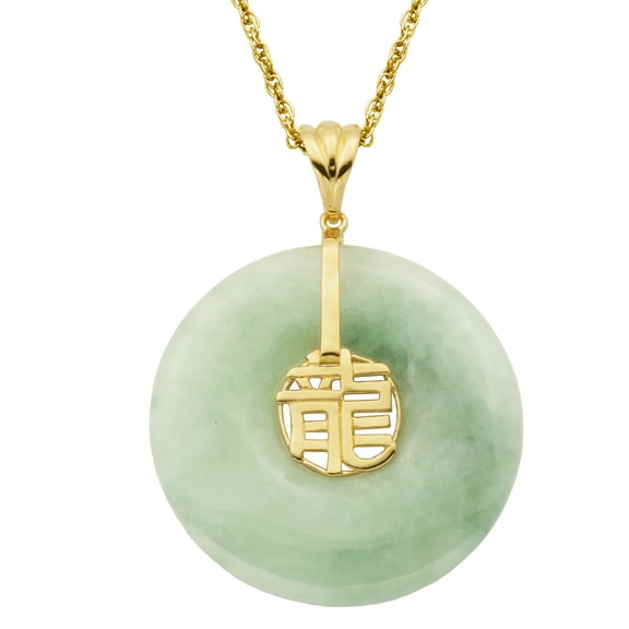 Forever Facets Genuine Green Jade Neckalce in Sterling Silver, Adult Female