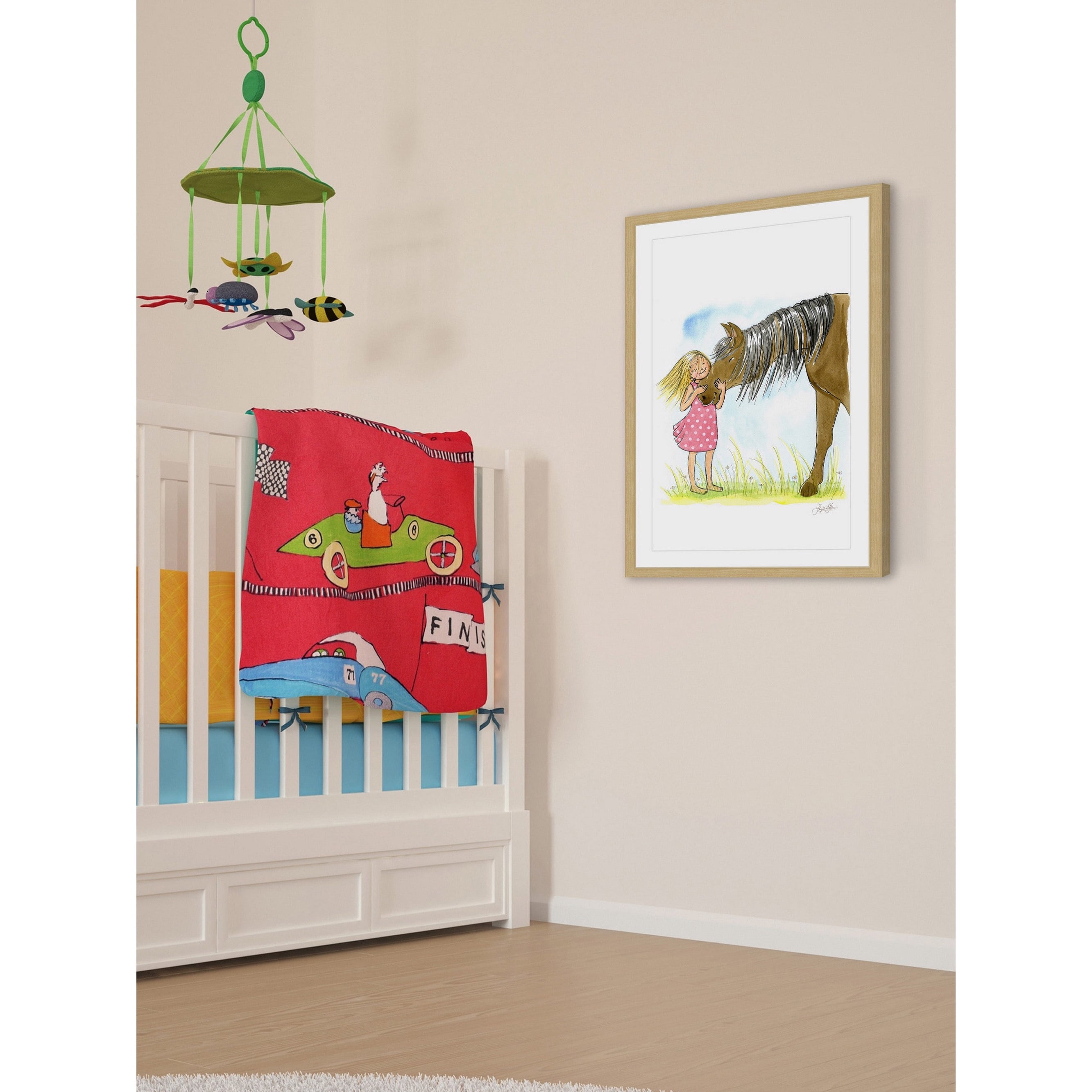 Marmont Hill "Girl Loves Horse" by Phyllis Harris Framed Painting Art Print