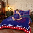 thumbnail image 3 of Manfei Stars Fireworks Twin Bedding, Independence Day Bedding Comforter Set, Red White Blue, Navy Reversible 7 Pieces, 3 of 6