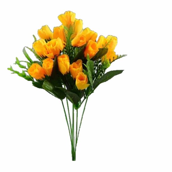 Yellow Artificial Tulip Flowers Bouquet, 18 Heads Fake Flowers For Home Decoration, Plastic Tulips For Vase Centerpiece, 0.98X0.98X14.17 Inches, 0.09 Lb