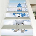 thumbnail image 1 of 3D Christmas Stair Stickers Decals Staircase Decals Removable Tile Stair Risers Decals Decor,6PCS,Blue Christmas Snowman, 1 of 4