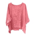 thumbnail image 2 of Bixock Summer Women's Clothing,3/4 Length Sleeve Women's Tops,Blouse for Women Solid Color V Neck Ruffle Hem Cuff 3/4 Sleeve Loose Casual T Shirt Tops, 2 of 6
