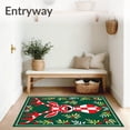 thumbnail image 3 of ODIKA 8'x10' Machine Washable Non-Slip Area Rug, Festive Elk with Checkered Antlers and Holly Motif High Traffic Rug with Pad, Green, 732918, 3 of 8