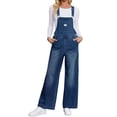 thumbnail image 3 of Adjustable Strap Sleeveless Women Loose Denim Overall Wide Leg Jumpsuit, 3 of 6