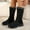 #192-Black, variant on Wowcloth Women's Snow Boots - Fleece-Lined Warm Winter Fashion Casual with Solid Color, Round Toe, Side Zipper, Low Heel Mid-Calf Design for Comfortable Outdoor Wear