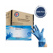 USA Medical Supplies Medical Examination Gloves - Color (Sky Blue), Size (XLarge) & Material (Rubber)