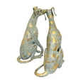 thumbnail image 2 of Nifao Pair of Golden Pleated Dalmatians Sitting Bronze Statue - – Home Decor Sculpture, 21"L x 16"W x 35"H, 2 of 18