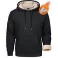 thumbnail image 3 of ZANKLEY Men's Heavy Casual Hoodie Lined Pullover Thick Winter Hooded Sweatshirt, 3 of 6