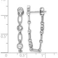 thumbnail image 4 of Sterling Silver Rhodium-Plated Bezel Cz With Heart Post Dangle Earrings (Width 3.2) (Length 30) - Jbsp, 4 of 5