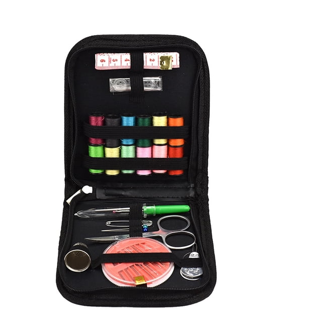 SHISUYAN 25pcs Sewing Kits Sewing Thread Pad Threader Embroidery Tools Kits Portable Storage Case for Travel Hotel