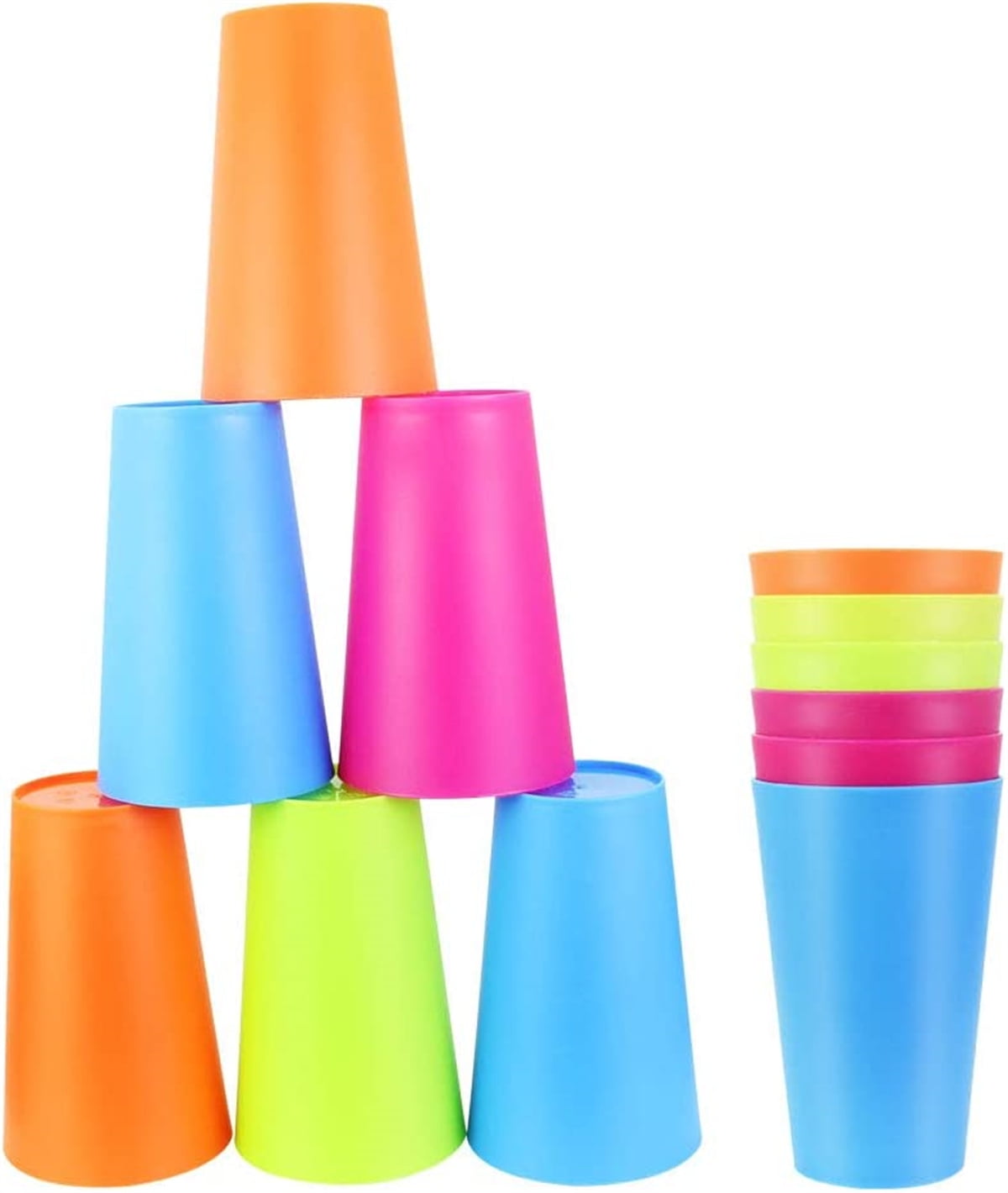 12 Pieces Kids Cups Plastic Cups,Casewin 9oz Reusable Cups Kids