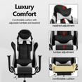 thumbnail image 6 of Furniture of America Haver Adjustable Gaming Chair, White and Black, 6 of 15