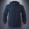 thumbnail image 2 of HXWCHs Men's Lightweight Hoodie for Spring Men's Casual Solid Color Hooded Sweater Long Sleeve Pullover Knit Warm Winter Fashion top Navy L, 2 of 5