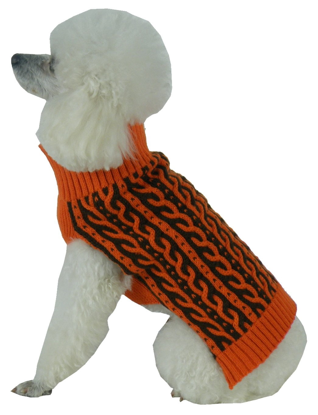 Pet Life ® 'Harmonious' Dual Color Weaved Heavy Cable Knitted Fashion Designer Dog Sweater