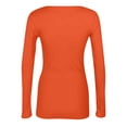 thumbnail image 5 of Knitted Tops for Women Long Sleeve Shirts with Slim Fitted Crop Tops Casual Crewneck Basic Tees Fall Fashion Y2K Clothes Saffron S, 5 of 8