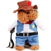 XIAOYU Pet Dog Cat Halloween Costumes, Cowboy Jacket and Hat, Super Cute Costumes for Small Dogs & Cats Cosplay, M